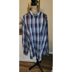 US Polo Assn. Men's Big & Tall 2XL Plaid L/Sleeve Button Down Shirt